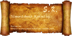 Simonidesz Katalin névjegykártya